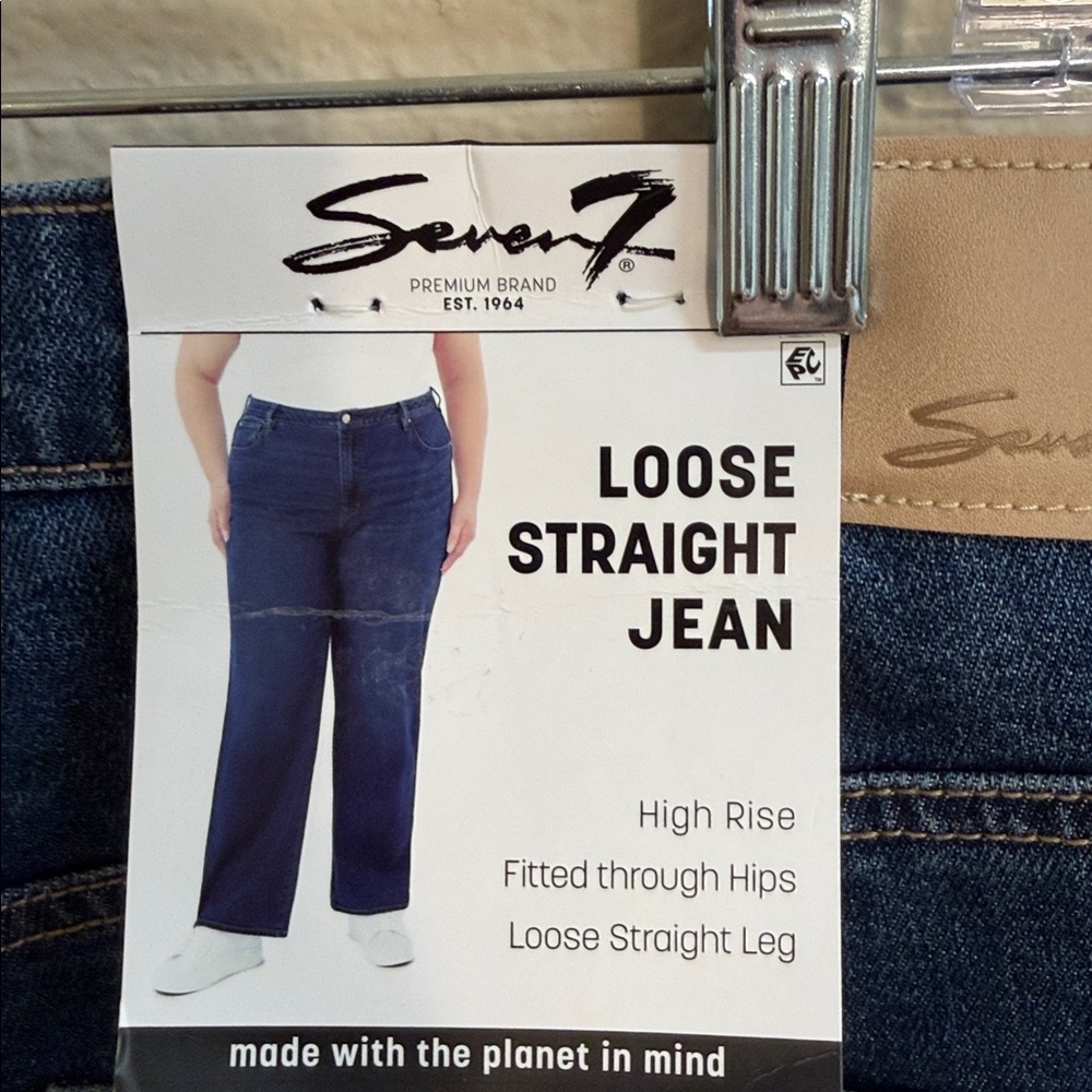 NWT Size 20W Seven7 Loose Straight Jean
